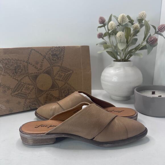 Free People Lordes Mule Natural Leather Slip On Tan 11947 Women 7/EU 37 NWB - Picture 6 of 10